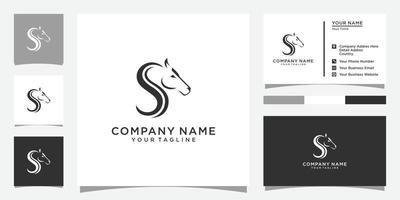 Initial letter S with horse vector logo design concept.