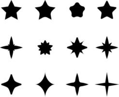 Set of vector sparkling stars