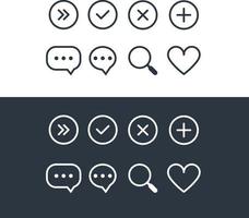 conjunto de iconos simples vector