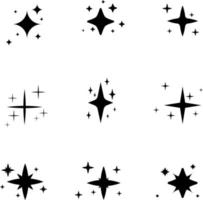 Set of vector sparkling stars