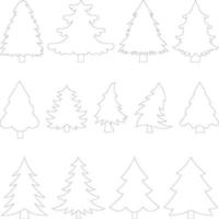 arte de línea de árbol de navidad vector