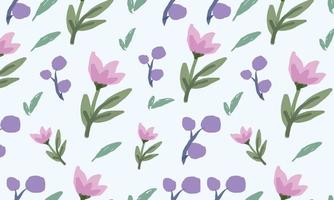 seamless pattern with tulips and soft blue color vector