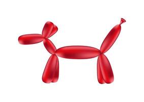 globo largo rojo en forma de perro vector