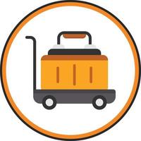 Luggage Cart Vector Icon Design