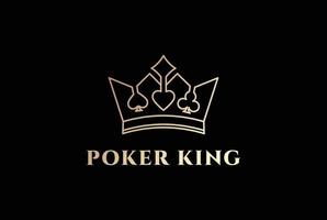 Elegant Luxury Golden Royal Playing Cards Heart Diamond Spade Club Symbol with King Queen Crown Logo vector