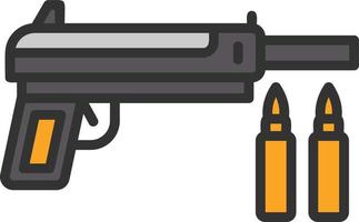 Gun Line Filled Icon vector