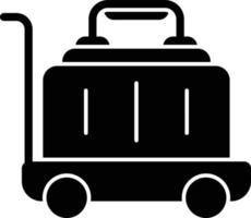 Luggage Cart Vector Icon Design