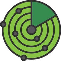 Sonar Line Filled Icon vector