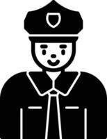 icono de glifo de policía vector