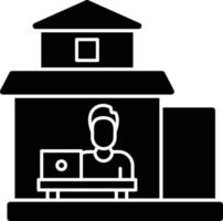 Work From Home Glyph Icon vector