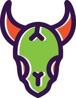 Bull Skull Filled Icon vector