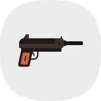 curva plana de pistola vector