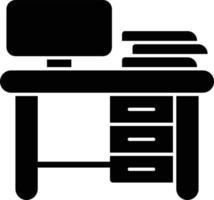 Work Table Glyph Icon vector