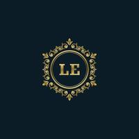 Letter LE logo with Luxury Gold template. Elegance logo vector template.