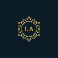 Letter LA logo with Luxury Gold template. Elegance logo vector template.