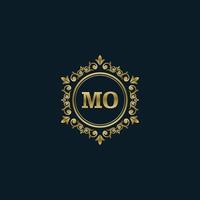 Letter MO logo with Luxury Gold template. Elegance logo vector template.