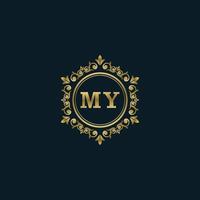 Letter MY logo with Luxury Gold template. Elegance logo vector template.