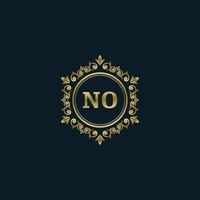 Letter NO logo with Luxury Gold template. Elegance logo vector template.