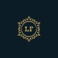 Letter LF logo with Luxury Gold template. Elegance logo vector template.