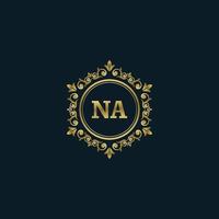 Letter NA logo with Luxury Gold template. Elegance logo vector template.