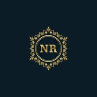 Letter NR logo with Luxury Gold template. Elegance logo vector template.