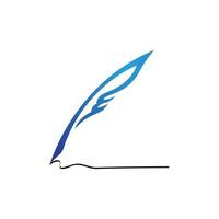 Feather pen Logo template Vector illustration