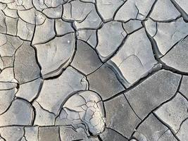 gris seco agrietado hermosa textura de suelo árido y arcilla del desierto. el fondo foto