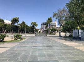 Modern square in modern district of Budva, Montenegro photo