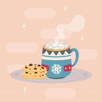 Hot cocoa with cookies asset vector