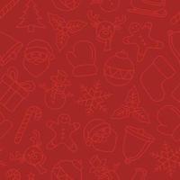 Subtle red on red Christmas hand drawn doodle seamless pattern vector