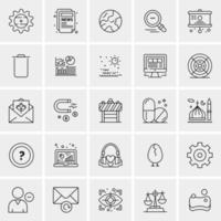 25 iconos de negocios universales vector ilustración de icono creativo para usar en proyectos relacionados con la web y dispositivos móviles