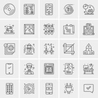 25 iconos de negocios universales vector ilustración de icono creativo para usar en proyectos relacionados con la web y dispositivos móviles