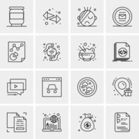 16 iconos de negocios universales vector ilustración de icono creativo para usar en proyectos relacionados con la web y dispositivos móviles