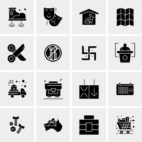 16 iconos de negocios universales vector ilustración de icono creativo para usar en proyectos relacionados con la web y dispositivos móviles