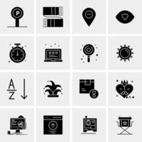 16 iconos de negocios universales vector ilustración de icono creativo para usar en proyectos relacionados con la web y dispositivos móviles