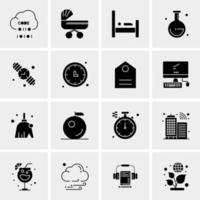 16 iconos de negocios universales vector ilustración de icono creativo para usar en proyectos relacionados con la web y dispositivos móviles