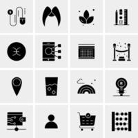 16 iconos de negocios universales vector ilustración de icono creativo para usar en proyectos relacionados con la web y dispositivos móviles