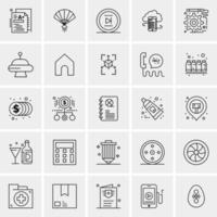 25 iconos de negocios universales vector ilustración de icono creativo para usar en proyectos relacionados con la web y dispositivos móviles