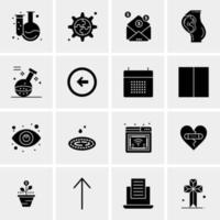 16 iconos de negocios universales vector ilustración de icono creativo para usar en proyectos relacionados con la web y dispositivos móviles