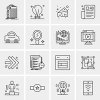 16 iconos de negocios universales vector ilustración de icono creativo para usar en proyectos relacionados con la web y dispositivos móviles