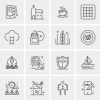 16 iconos de negocios universales vector ilustración de icono creativo para usar en proyectos relacionados con la web y dispositivos móviles