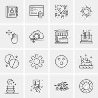 16 iconos universales de negocios vector ilustración de icono creativo para usar en proyectos relacionados con la web y dispositivos móviles