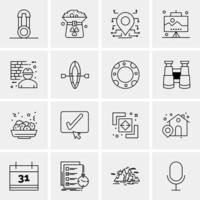 16 iconos universales de negocios vector ilustración de icono creativo para usar en proyectos relacionados con la web y dispositivos móviles