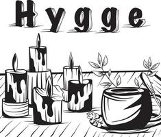 Illustration with Hygge theme vector