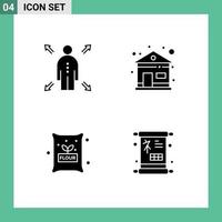 Group of Modern Solid Glyphs Set for business wheat building cooking luck Editable Vector Design Elements