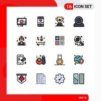 conjunto de 16 iconos de interfaz de usuario modernos signos de símbolos para dispositivos de trofeos de dispositivos de tecnología primeros elementos de diseño de vectores creativos editables