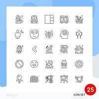 grupo universal de símbolos de icono de 25 líneas modernas de diseño de diseño de pasatiempos de papel elementos de diseño vectorial editables para hombre vector