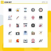 Universal Icon Symbols Group of 25 Modern Flat Colors of user basic cloud plate service Editable Vector Design Elements