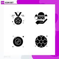 Solid Icon set Pack of 4 Glyph Icons isolated on White Background for Web Print and Mobile vector