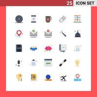 Modern Set of 25 Flat Colors Pictograph of server hosting jag data comet Editable Vector Design Elements